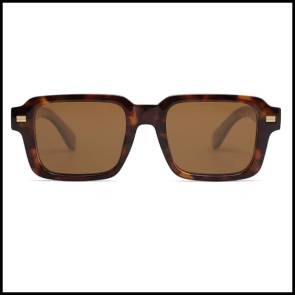 Polarized Square Sunglasses with UV400 TAC Lenses, Retro Frame